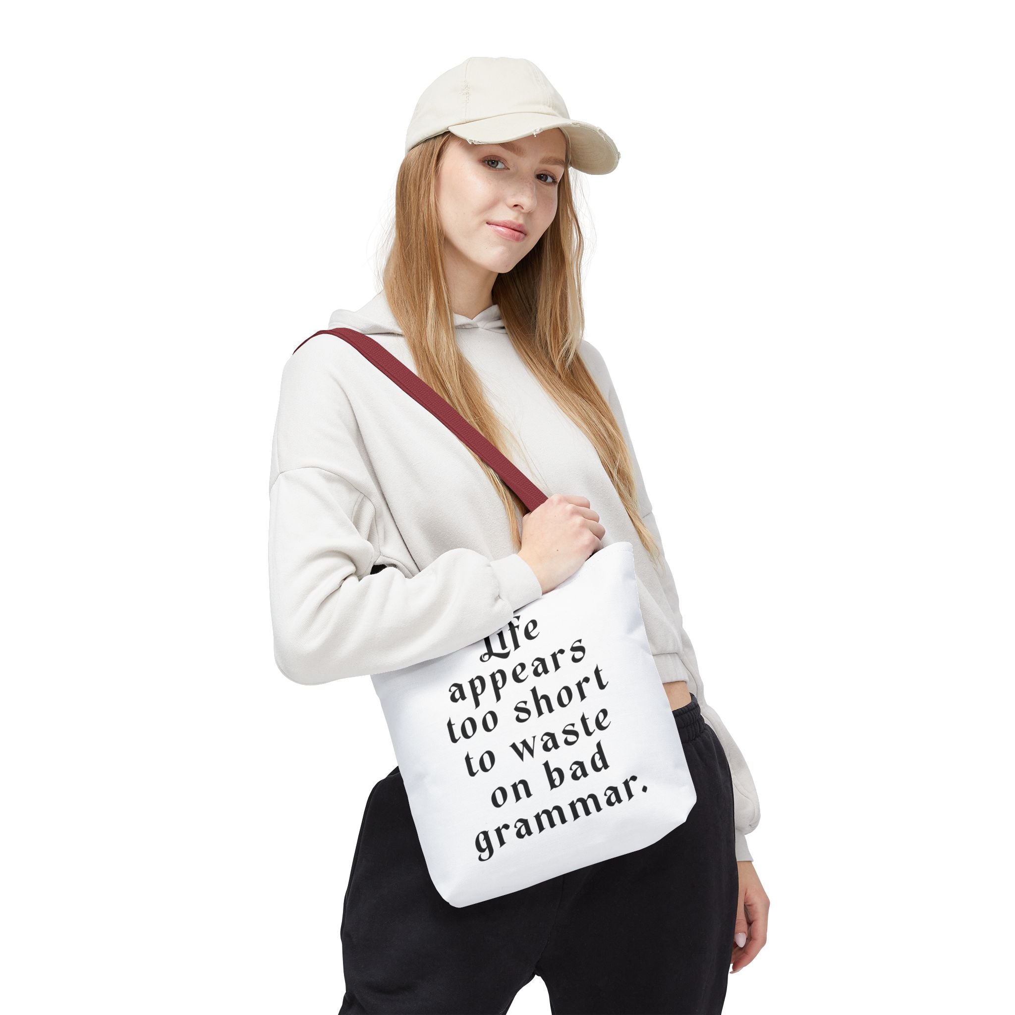 Life Appears Too Short for Bad Grammar” Tote Bag – Funny English Teacher Gift