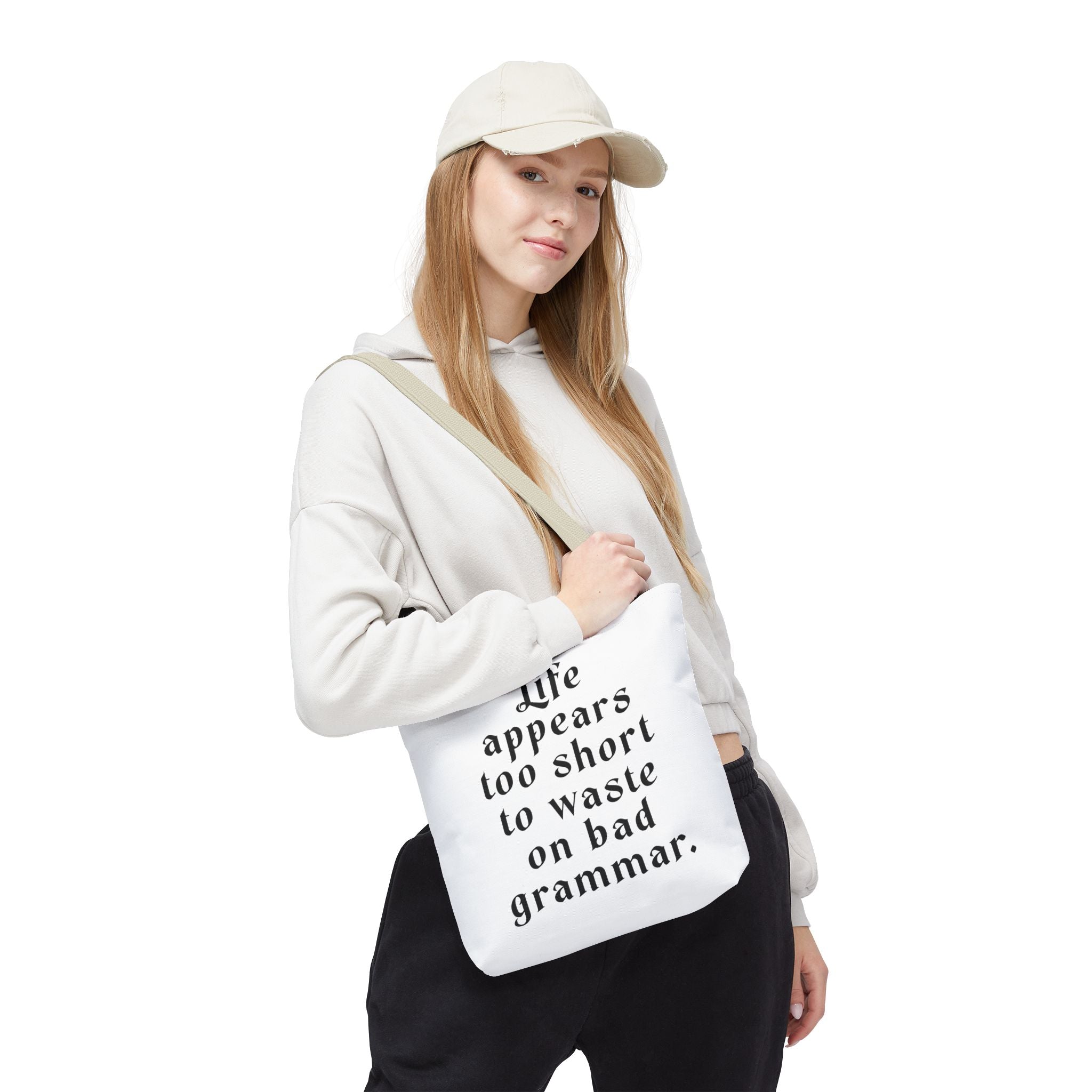 Life Appears Too Short for Bad Grammar” Tote Bag – Funny English Teacher Gift