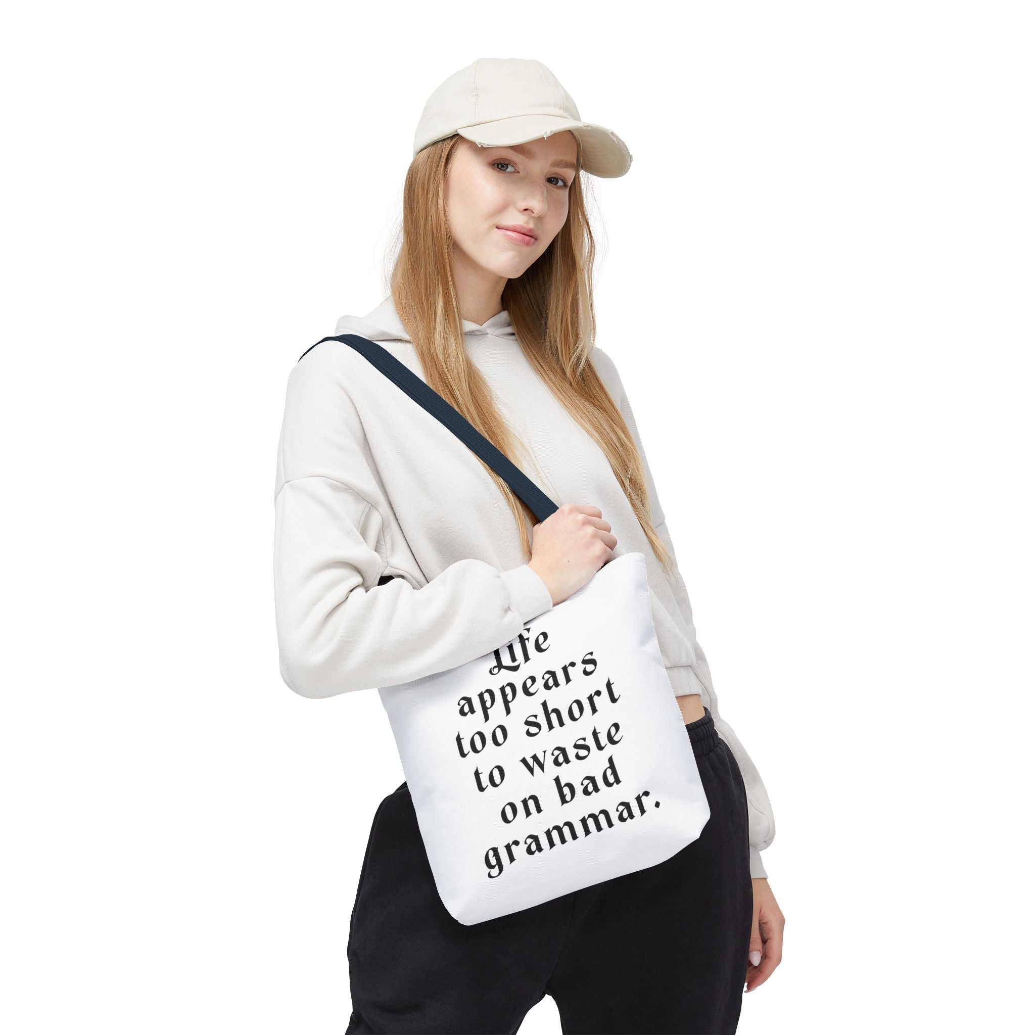 Life Appears Too Short for Bad Grammar” Tote Bag – Funny English Teacher Gift