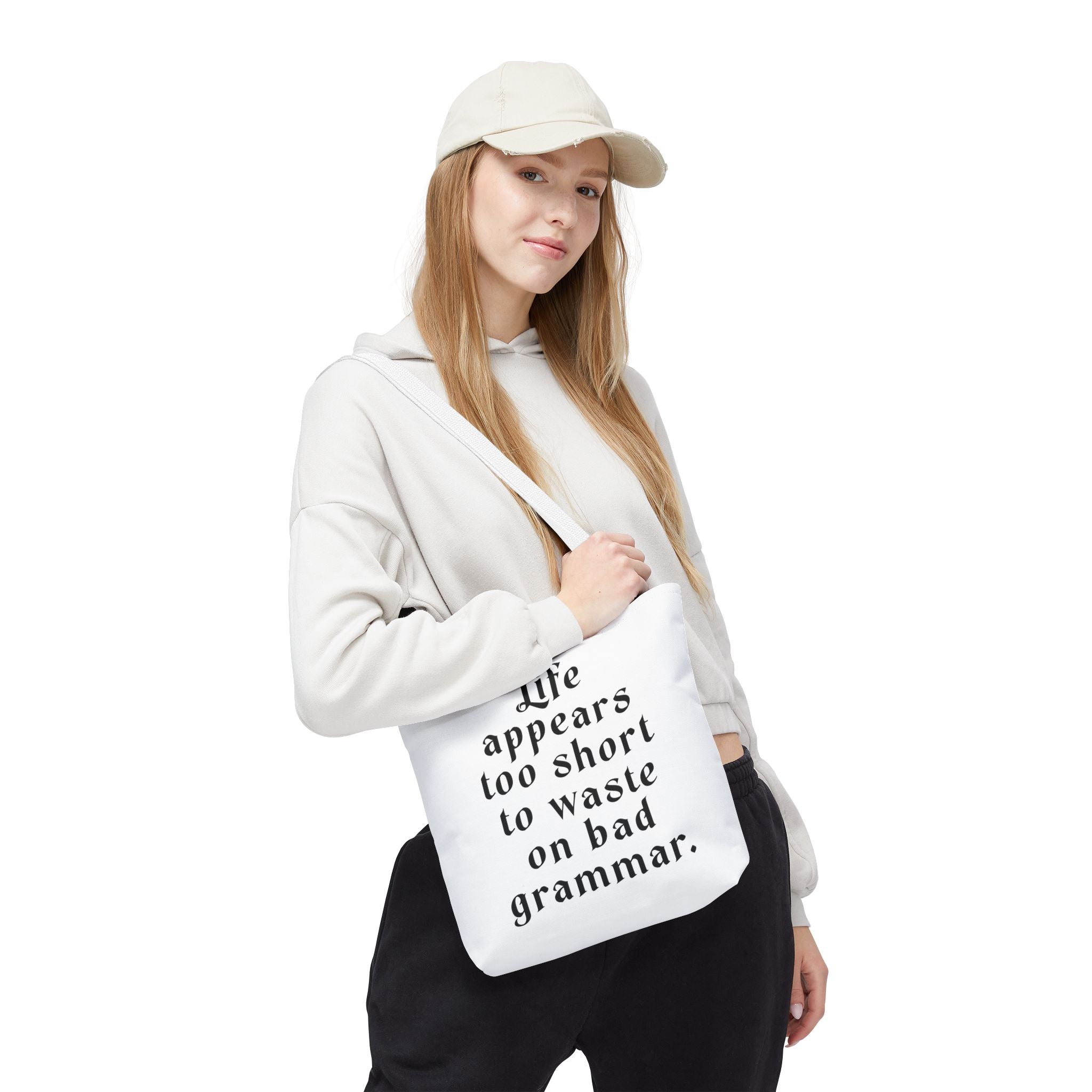 Life Appears Too Short for Bad Grammar” Tote Bag – Funny English Teacher Gift