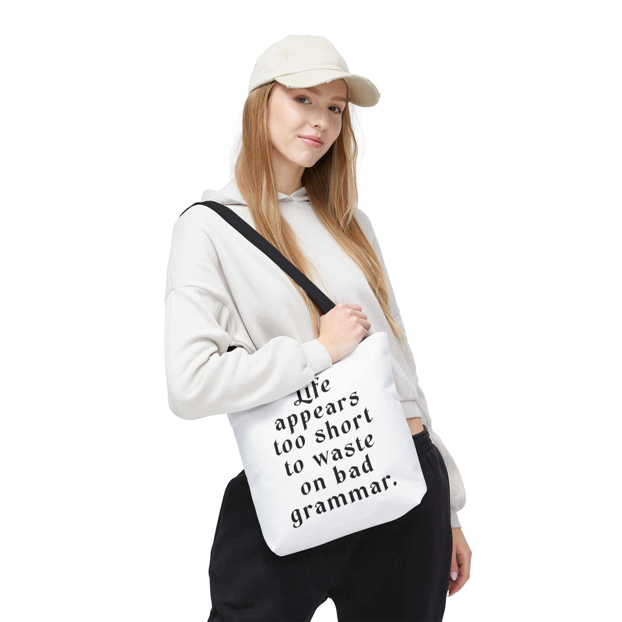 Life Appears Too Short for Bad Grammar” Tote Bag – Funny English Teacher Gift