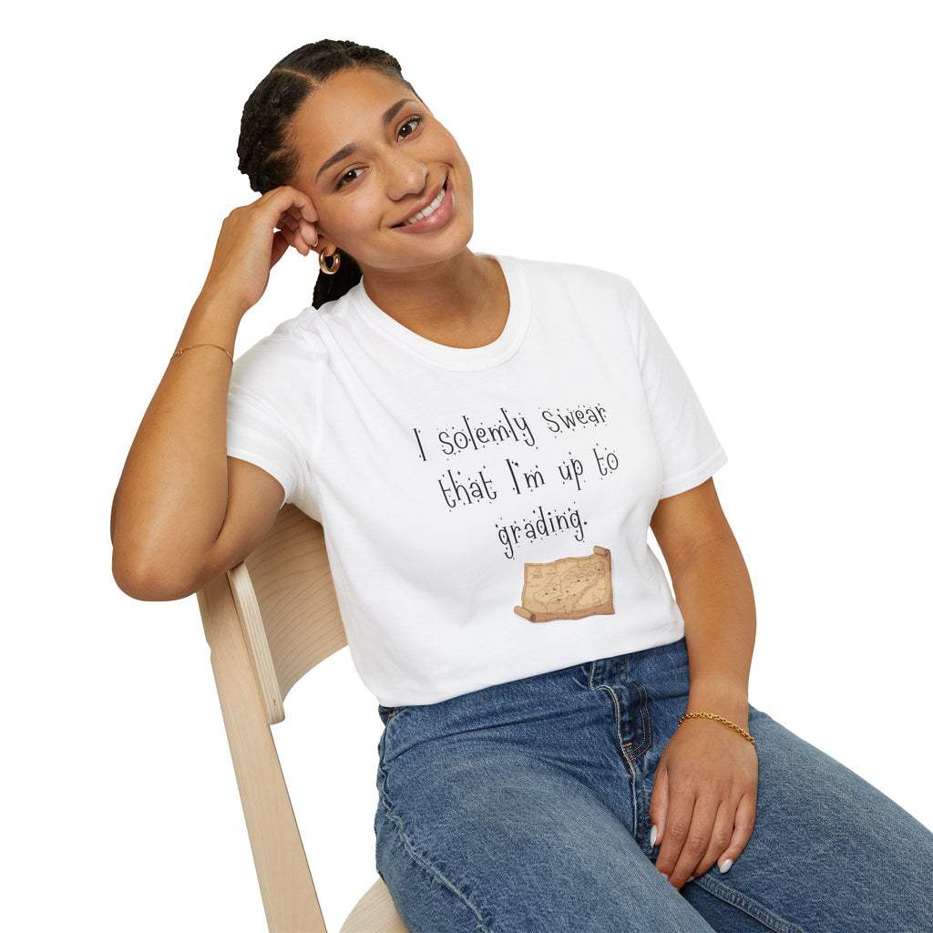 “I Solemnly Swear That I’m Up to Grading” Tee Shirt – Funny Teacher Gift