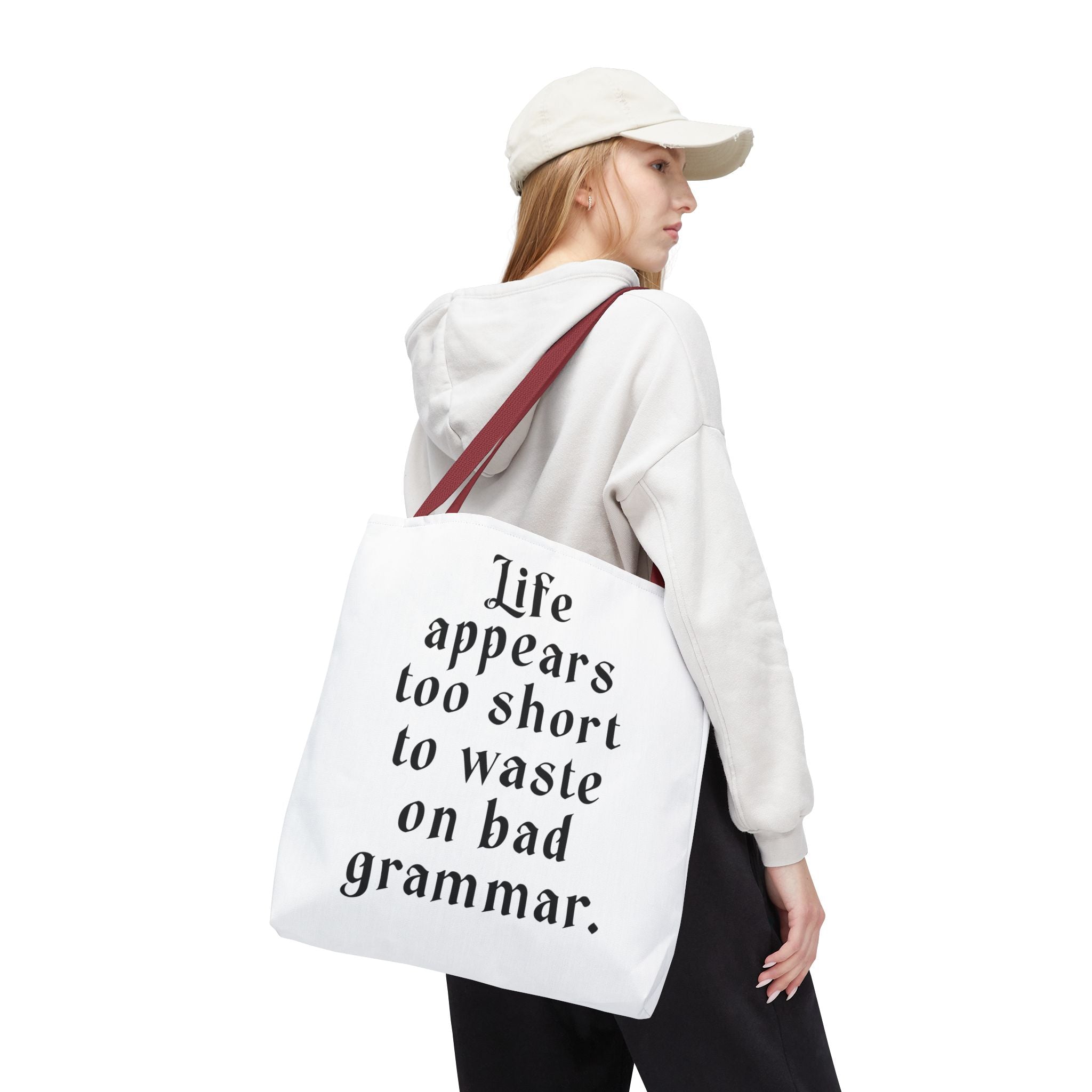 Life Appears Too Short for Bad Grammar” Tote Bag – Funny English Teacher Gift