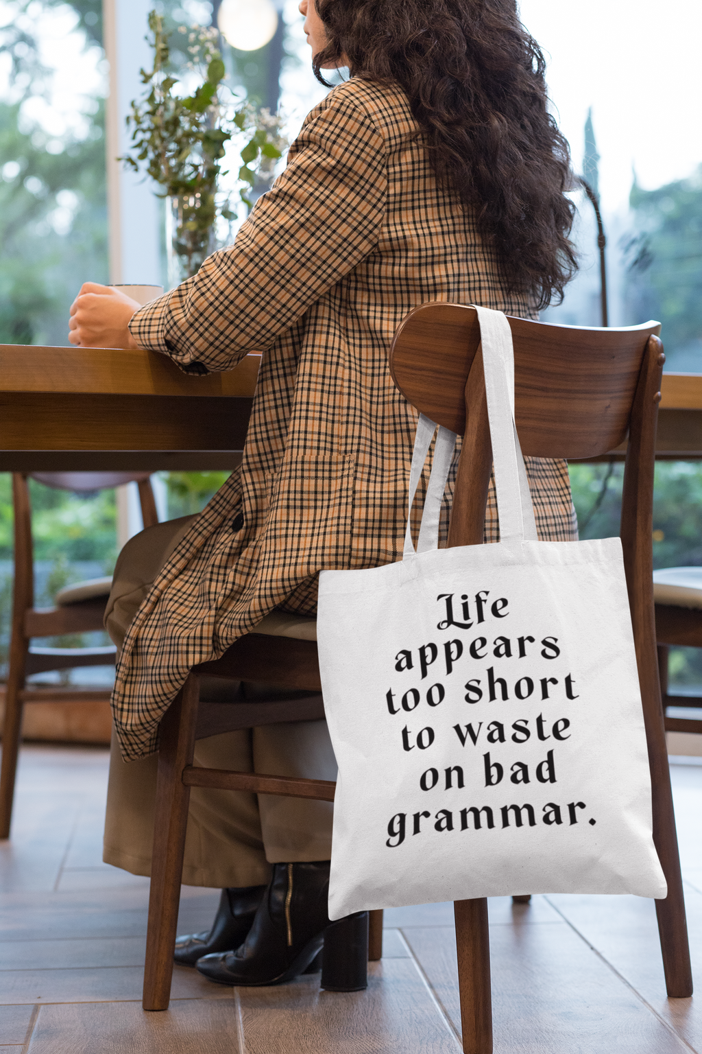 Life Appears Too Short for Bad Grammar” Tote Bag – Funny English Teacher Gift