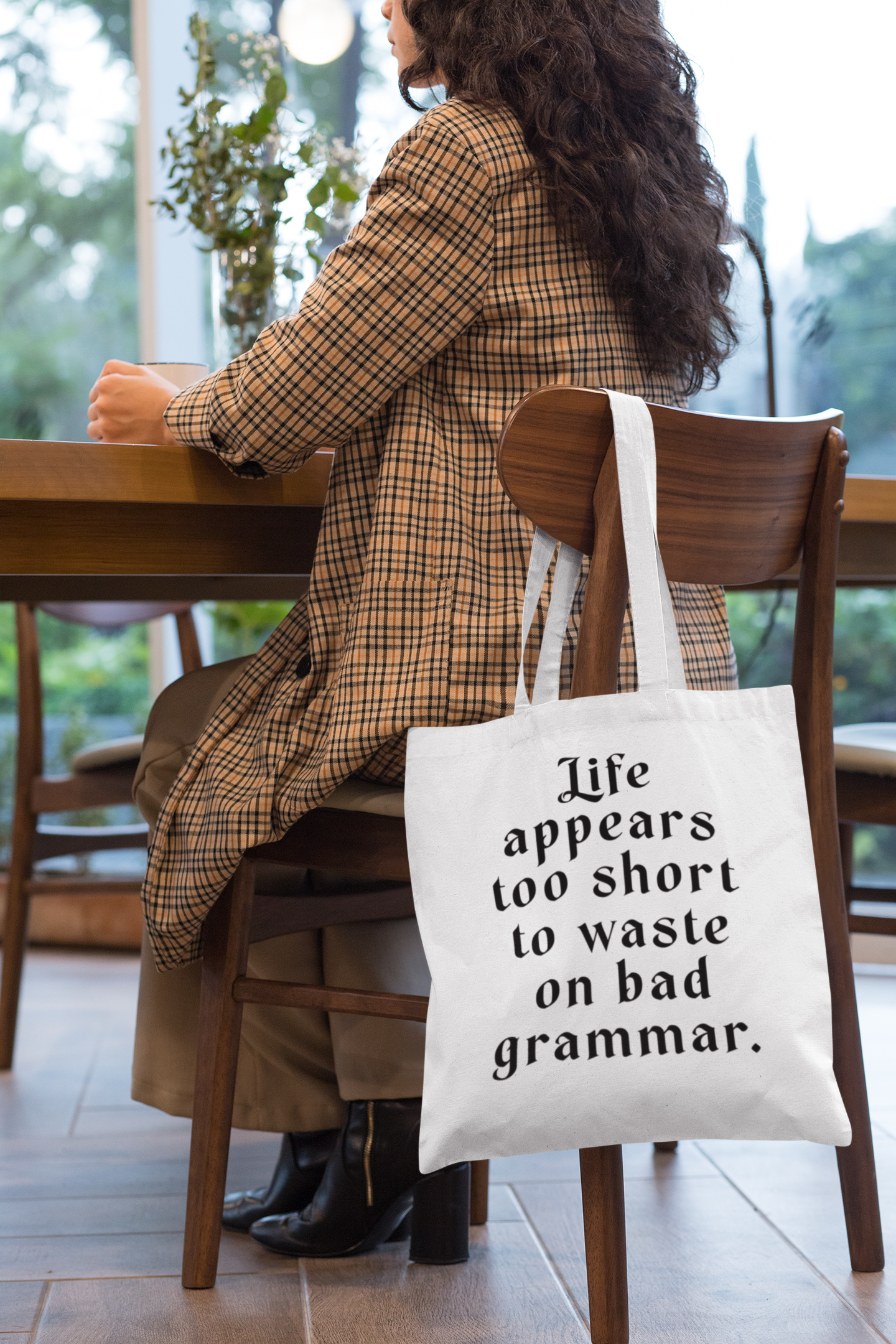 Life Appears Too Short for Bad Grammar” Tote Bag – Funny English Teacher Gift